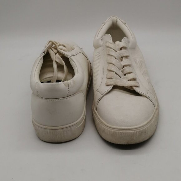 Express Womens Sneaker‎ White Faux Leather Lace Up Walking Shoe Low Top 9 - Picture 3 of 10